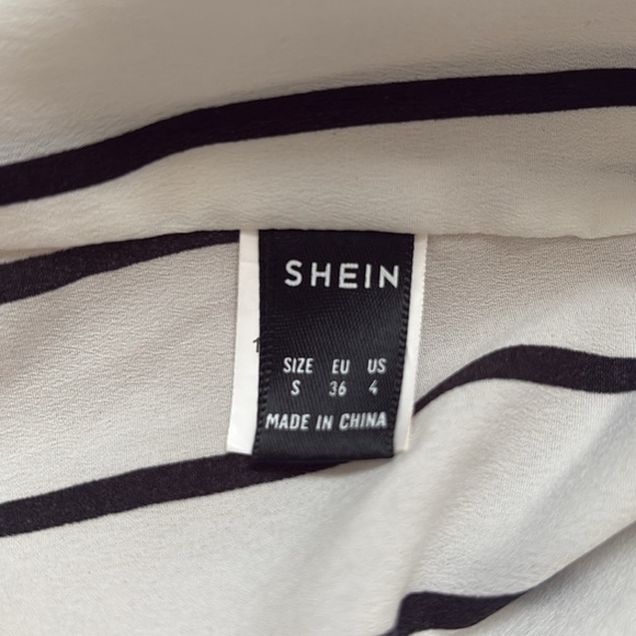 SHEIN White with Black Stripes Cropped Camisole - Small - Picture 5 of 6